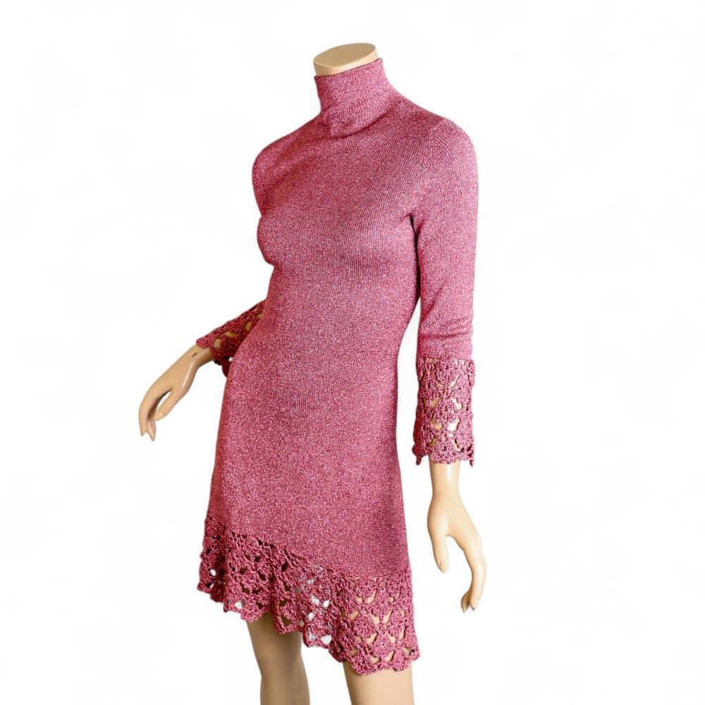 RARE 1970s Mady Gerrard Metallic Knit Dress * Small/Medium